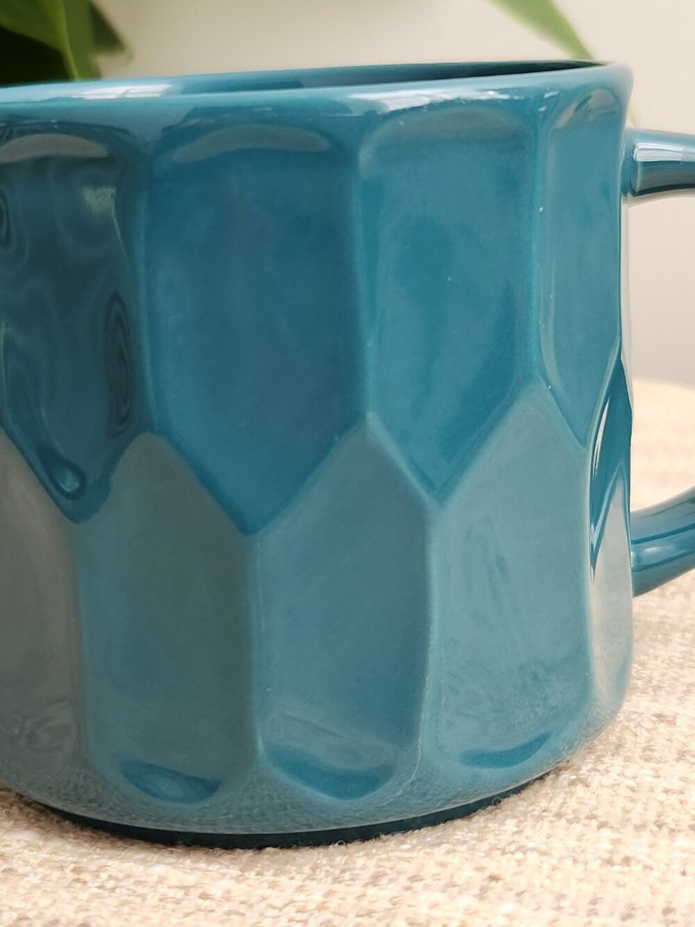 Vintage Starbucks Peacock Stacking Mug 14 Oz Teal Ceramic